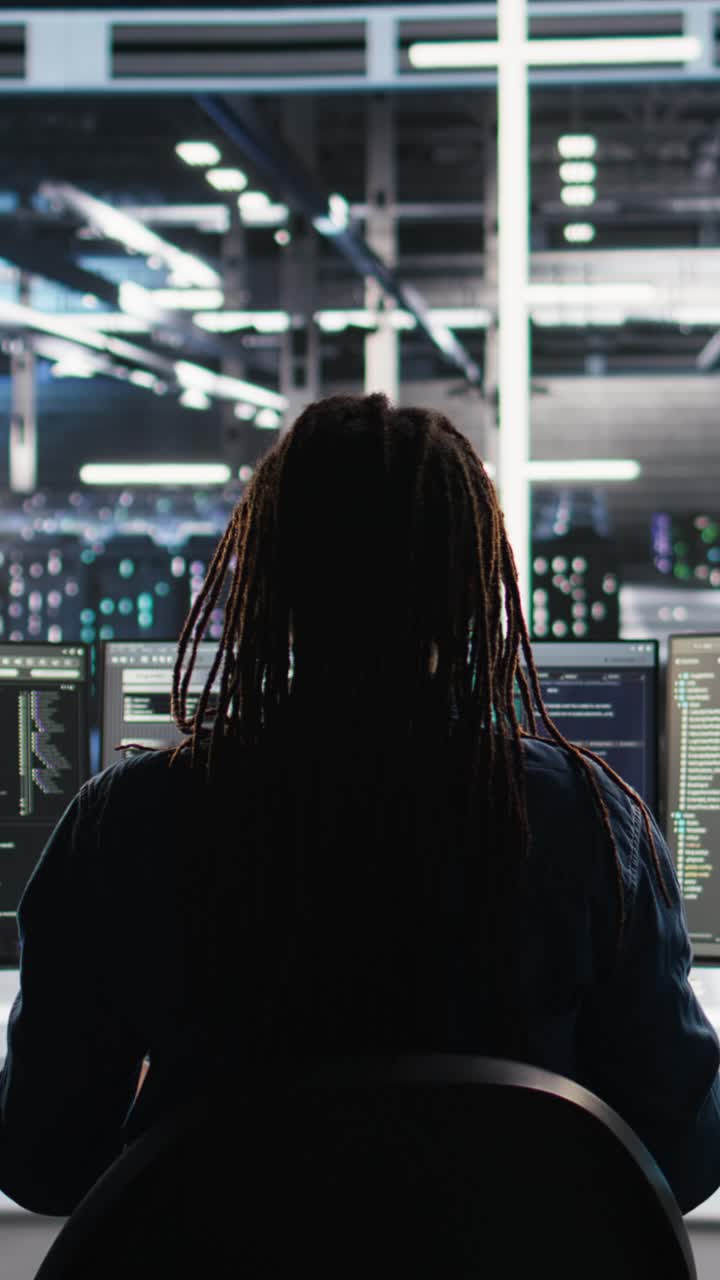 Vertical Video Irked Data Center It Expert Smashing Desk, Upset By Glitching Node Tree Software