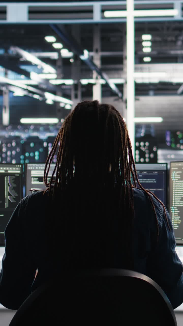 Vertical Video Irked Data Center It Expert Smashing Desk, Upset By Glitching Node Tree Software