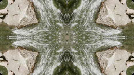 Kaleidoscope-from-Nature-Shots,-Wissahickon-Creek