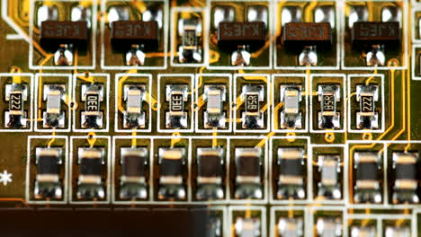 electrical components mounted on surface of printed circuit board