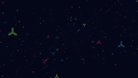 Fly-rainbow-triangles-shapes-in-dark-galaxy