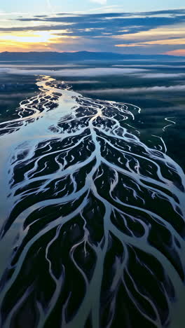Stunning Aerial View of an Intricate Braided River System