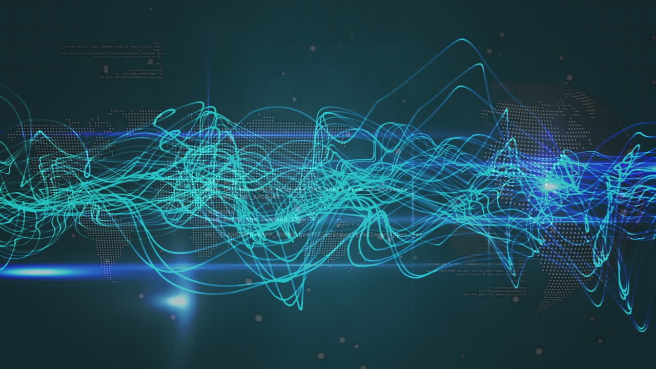 Animation of data processing over light trails