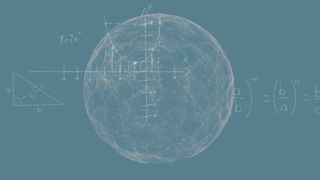 animación del globo y procesamiento matemático de datos.