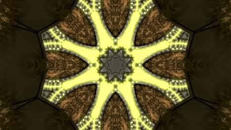 looped abstract neon ornate decorative background. 3d neon kaleidoscope or mandala.