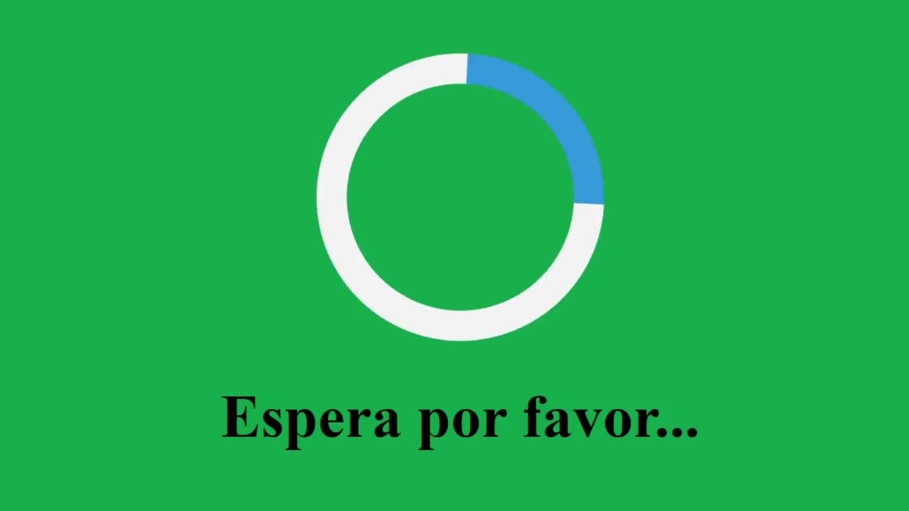 español. por favor espere cargando círculo de golpe con pantalla verde en la pantalla del dispositivo visualización digital de la página web del sitio web. software de computadora monitor punto de vista de carga procesamiento de archivo, video, música, datos.
