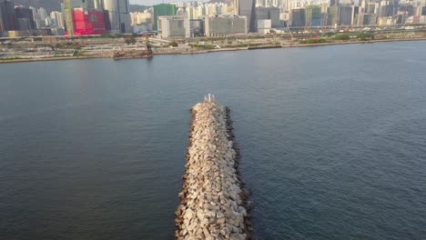 aerial view footage of kowloon district in hong kong