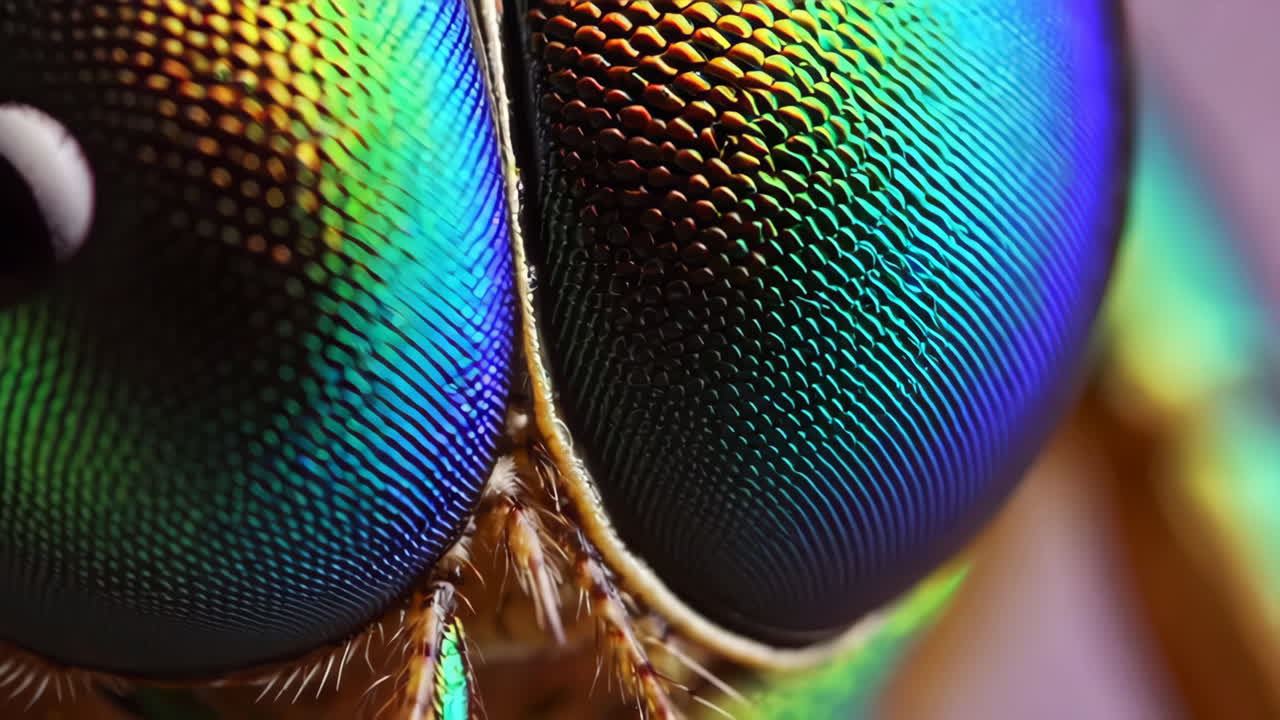 primer plano de un colorido ojo de insecto