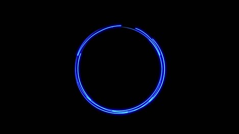 animation seamless neon line moving continuously in a circle. 2d animation circle with neon lines.