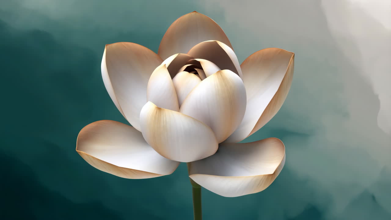 Elegant White Lotus Flower with Abstract Background