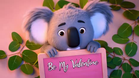 cute koala asking to be valentine