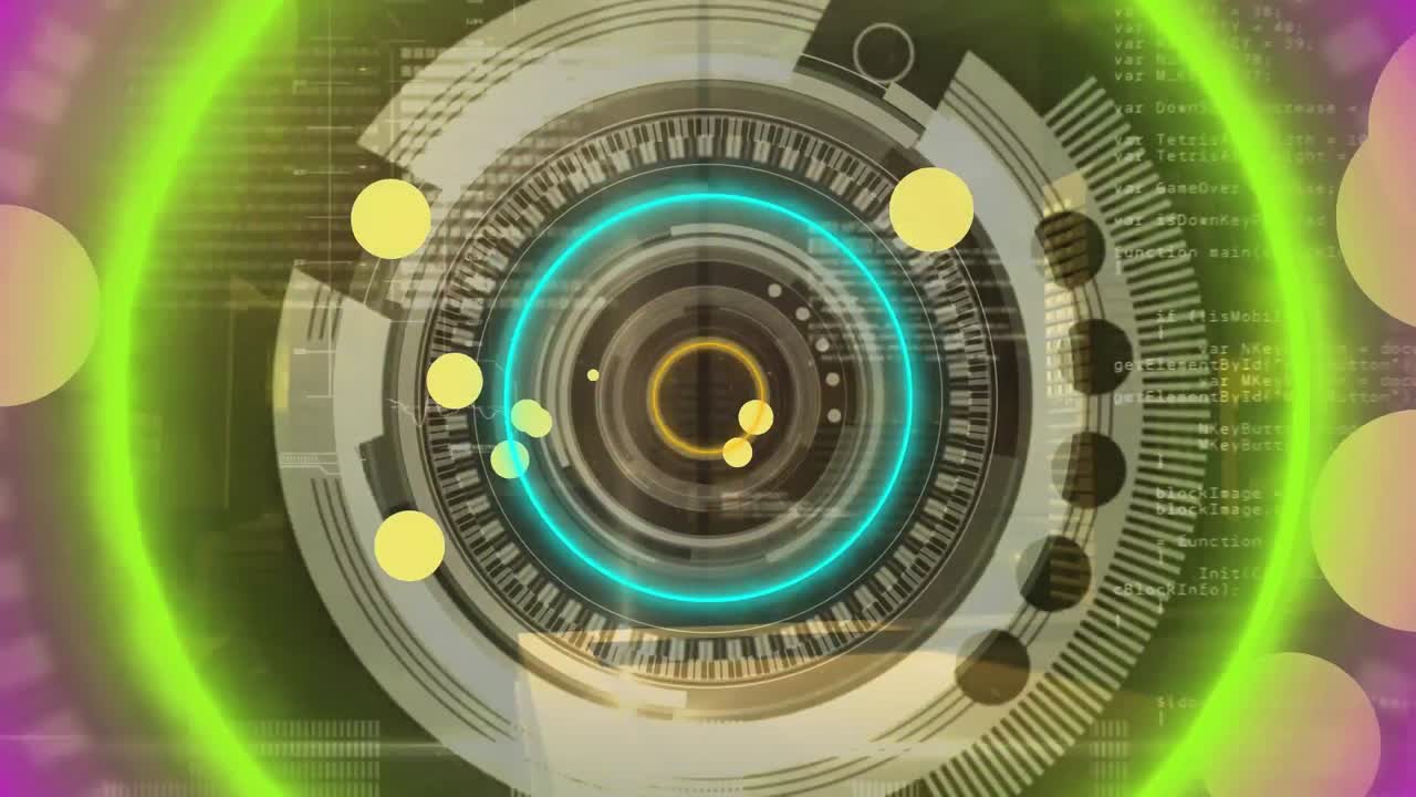 animación del escaneo de alcance con procesamiento de datos sobre el paisaje urbano