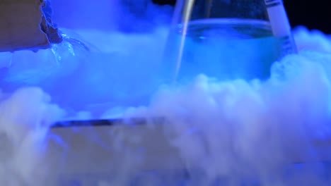 chemical reaction with dry ice and liquid