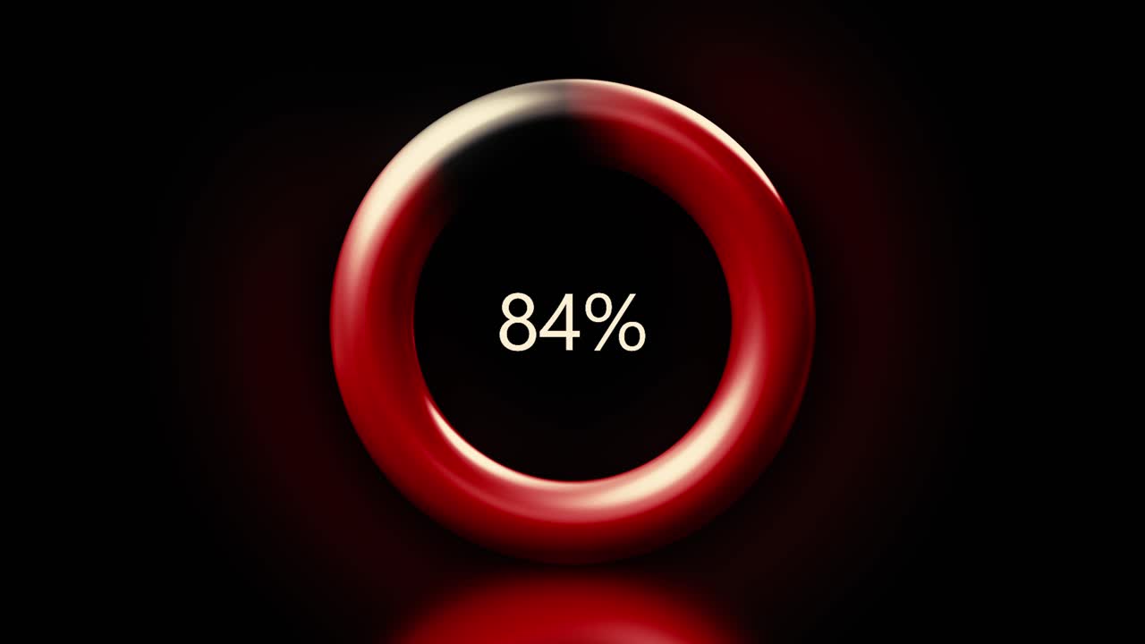 Red and Black Progress Bar Circle