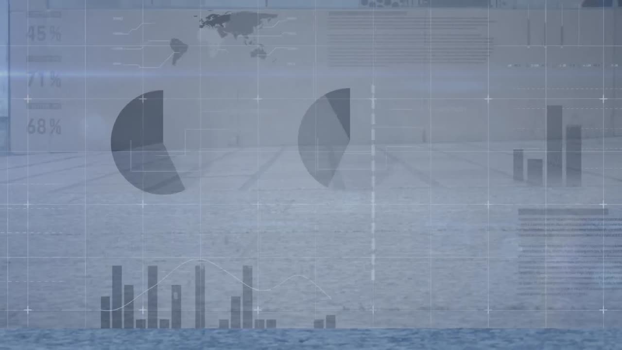 거리를  ⁇ 고 있는 다양한 사람들을 대상으로 금융 데이터 처리의 애니메이션