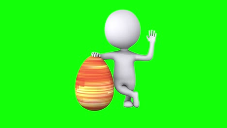 3d man with red easter egg