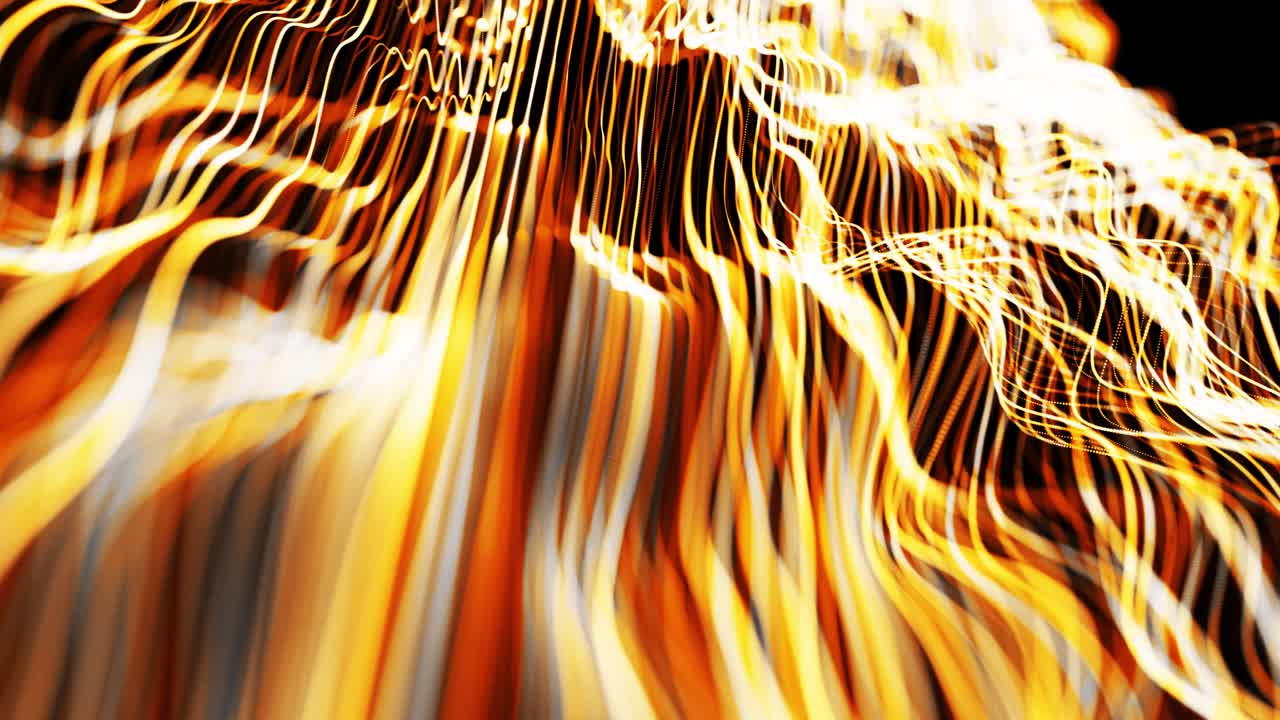 el fondo abstracto de las líneas amarillas brillantes forman una superficie ondulada. hermosas líneas curvas como un hermoso fondo creativo en bucle en 4k