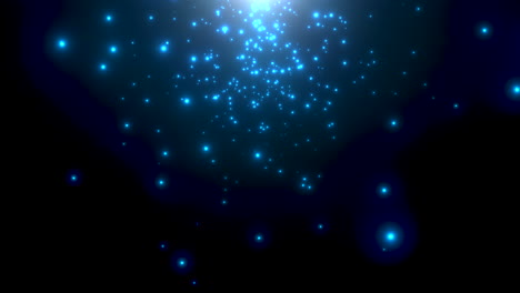 partículas azules en movimiento y estrellas en el fondo abstracto de la galaxia 6