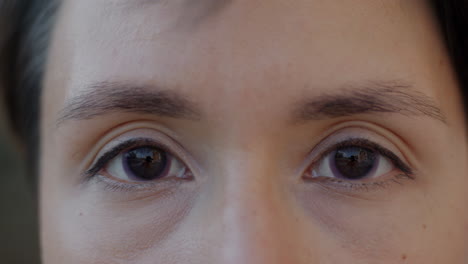 close-up of woman's eyes