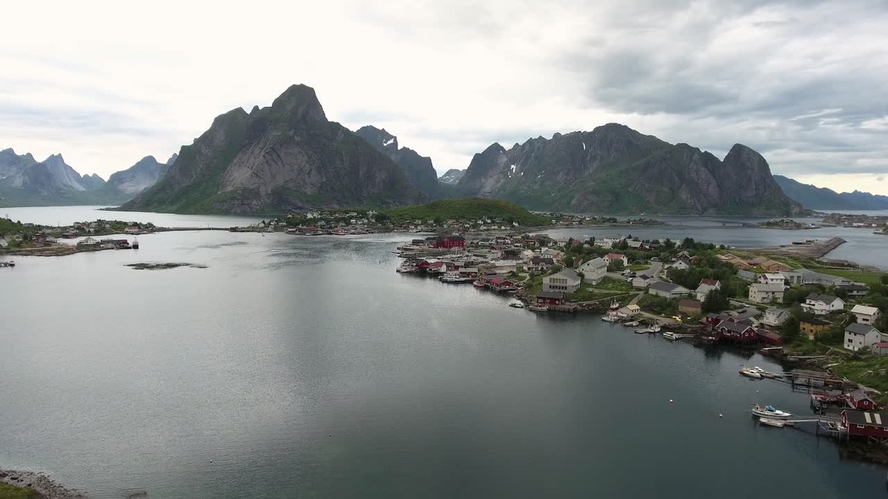 Lofoten archipelago islands Aerial footage