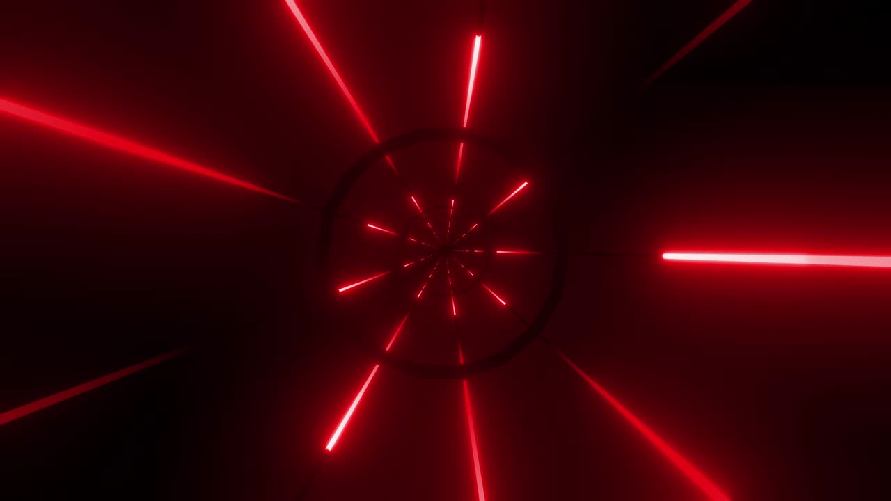 Red Neon Glowing Tunnel