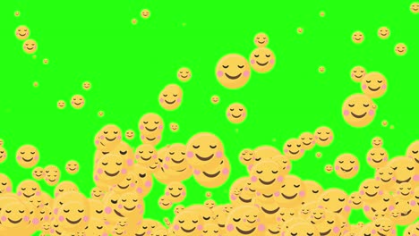 social media happiness icon on green screen from bottom to top loop stock video