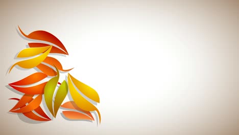 autumn drawing background with copy space. abstract dead leaves falling. animated illustration of foliage on chroma key