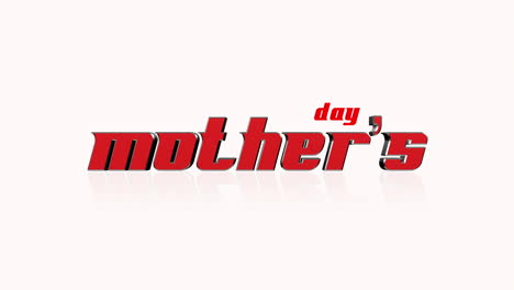 cartoon red mothers day text on white gradient