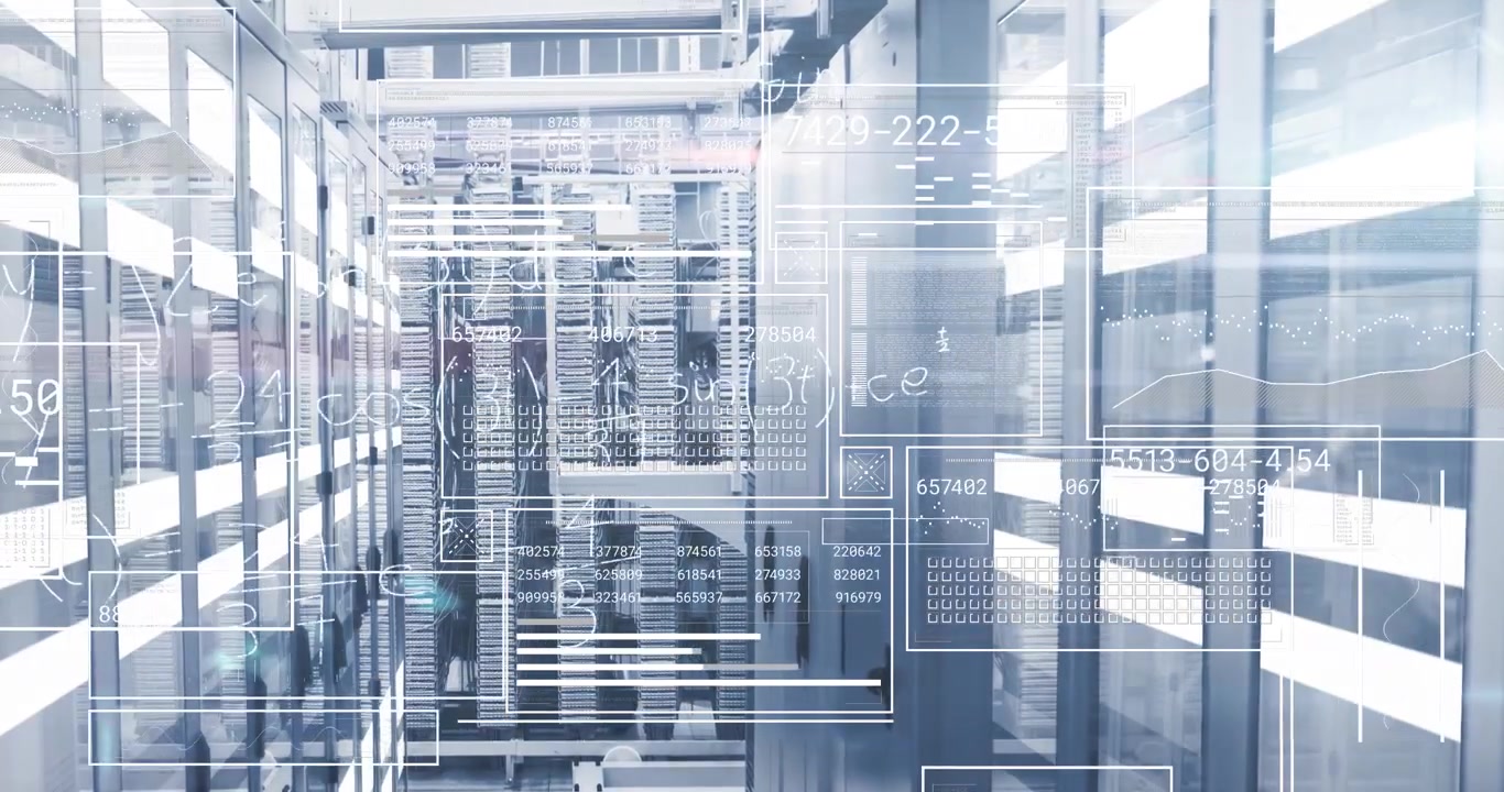 Animasjon av matematiske ligninger og databehandling over dataservere