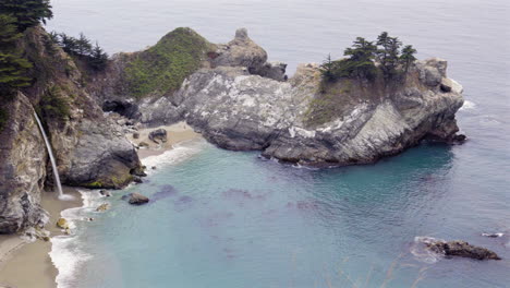 tranquil overhead view of mcway falls waterfall