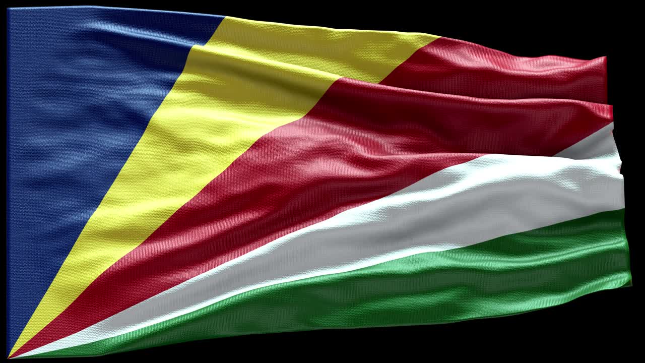 4k Highly Detailed Flag Of Seychelles - Seychelles Flag High Detail - National flag Seychelles wave Pattern loopable Elements