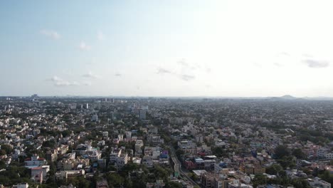 chennai city at sunrise with blue sky and city covered in the beautiful morning haze