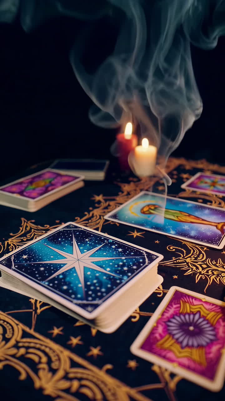 Tarot Reading with Candles and Smoke