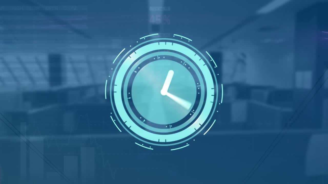 Animation of clock over wall background