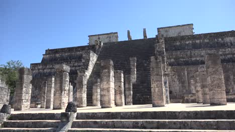 Chichen-Itza-Temple-of-warriors-wide-angle-view-in-Yucatan-Mexico