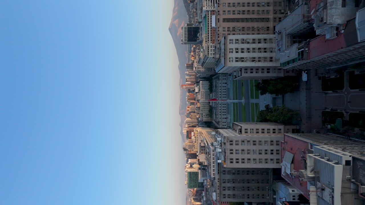 Santiago do Chile La Moneda vista aérea com deslocamento vertical