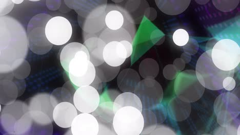 Animation-of-dots-falling-over-digital-space-with-shapes