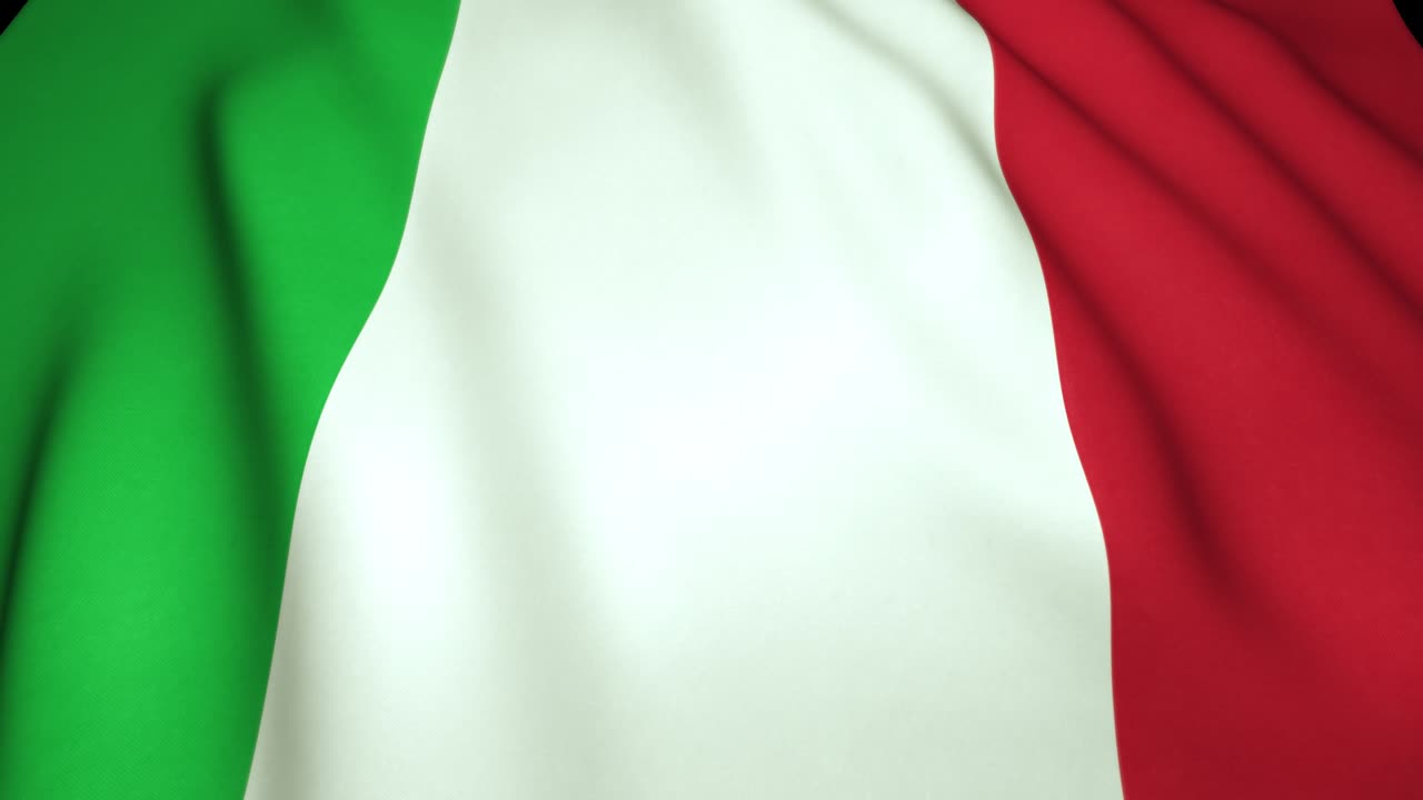 Bandiera italiana realistica che sventola in 4K, animazione in loop