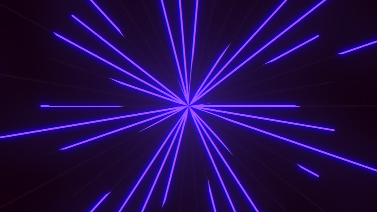 un raggio di luce etereo violetto e blu splende dal centro