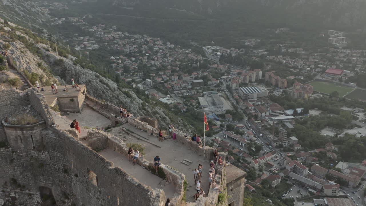 City walls protect Kotor, Montenegro on its northern and south-western side, towards the bay