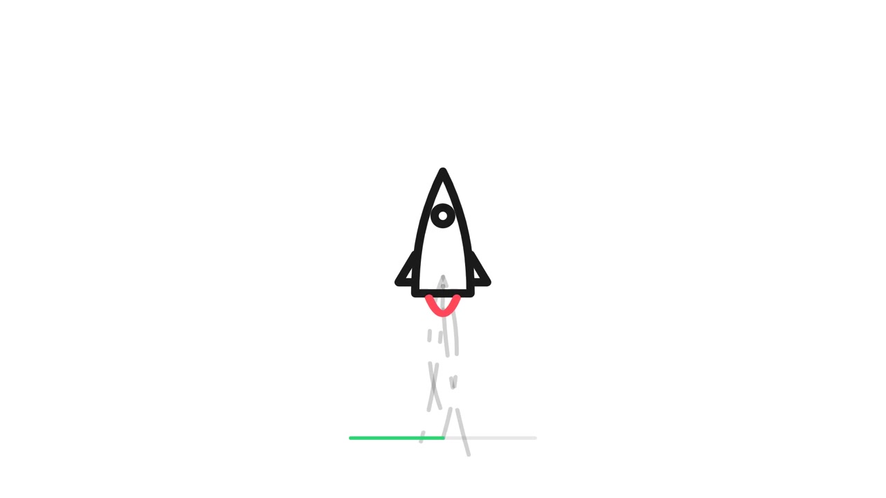 Animated Rocket Launching with Progress Bar