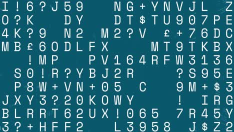 animación de números en bucle, letras y símbolos en lenguaje informático y códigos binarios.