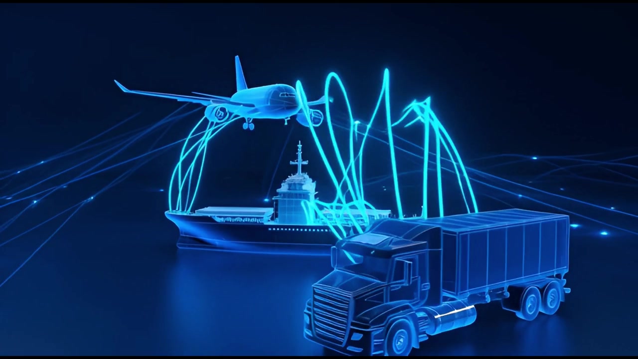 Futuristic Digital Network Connecting Global Transportation and Logistics