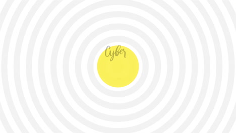 animation intro text cyber monday on white fashion and minimalism background with abstract vertigo lines