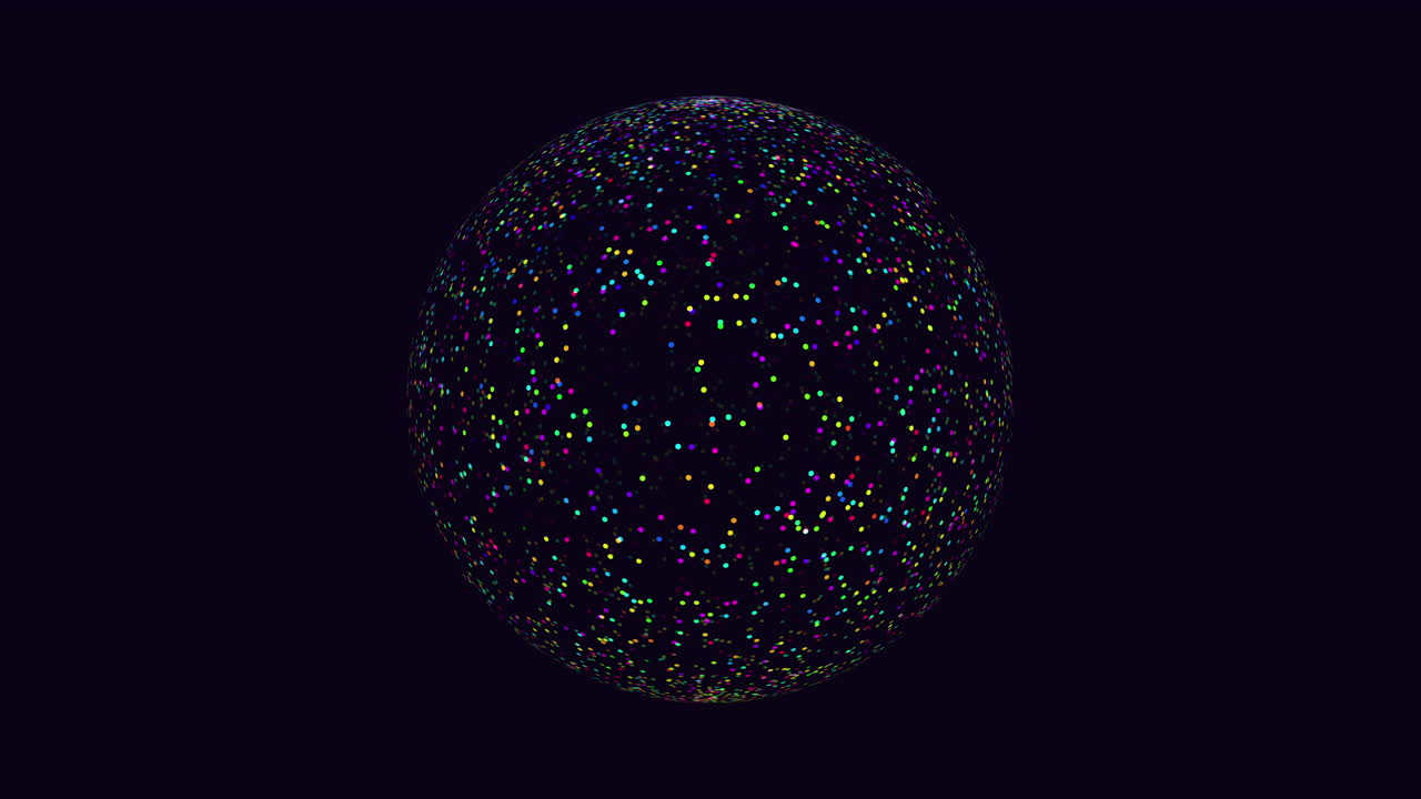 Colorful dots form a spherical shape in this puzzling image. The purpose or significance behind the arrangement remains unclear without additional context