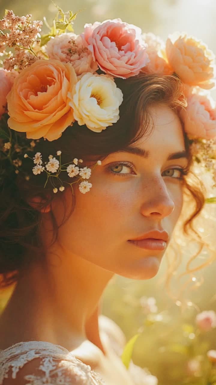 Donna con la corona floreale