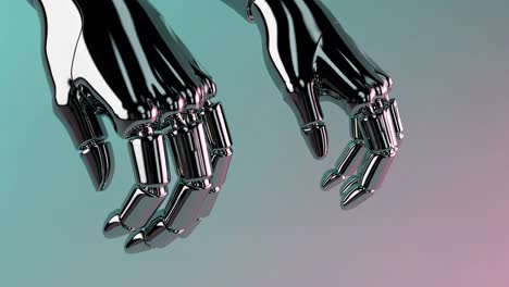 metallic robot hands