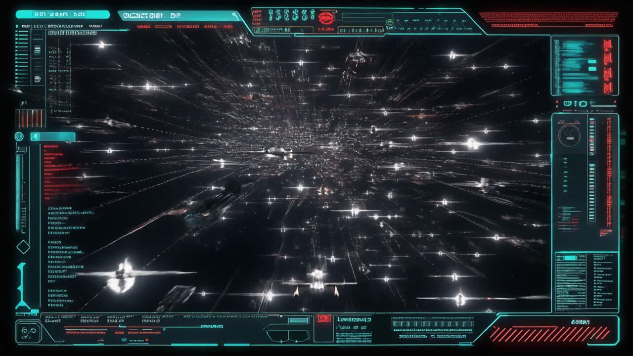 Futuristic Digital Interface Displaying Abstract Data Network