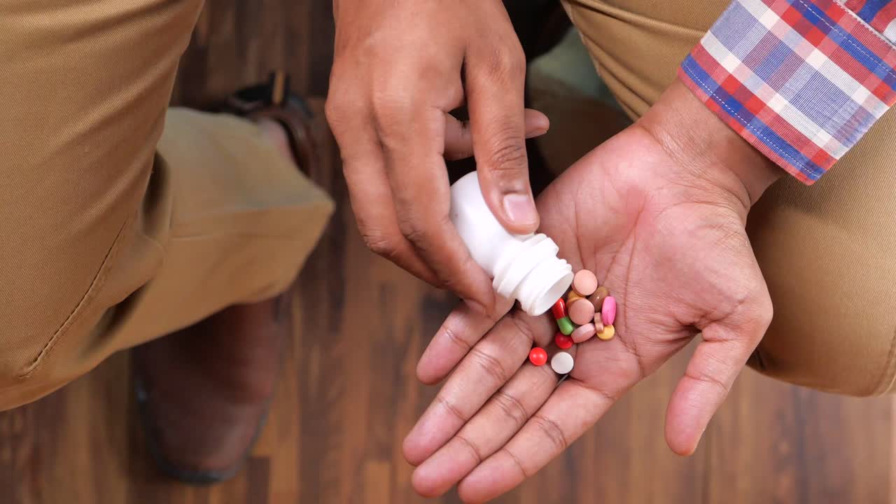 약을 복용하는 사람