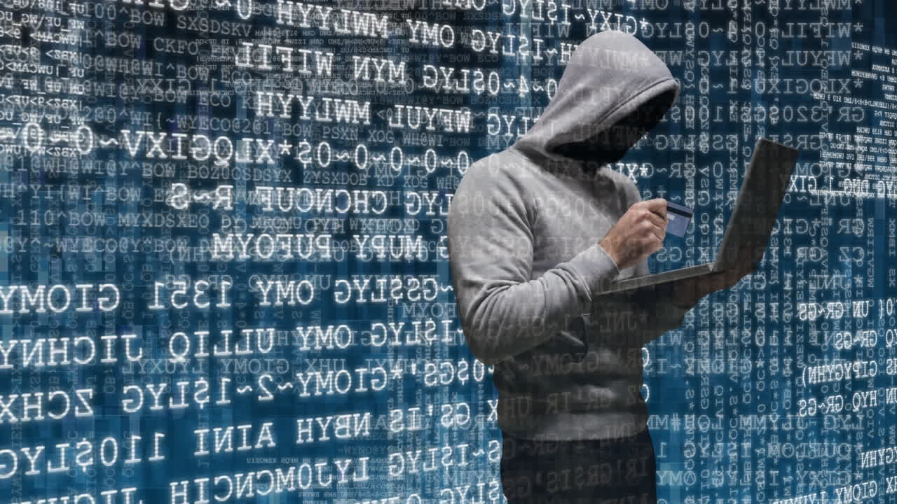 노트북을 해킹한 해커의 디지털 애니메이션 4k